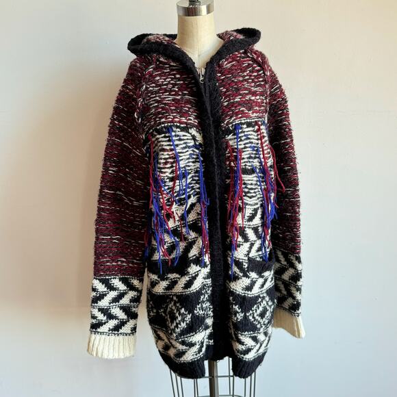 ISABEL MARANT + H&M Hooded Wool blend Knit Zip-up Cardigan Sweater - Picture 3 of 10